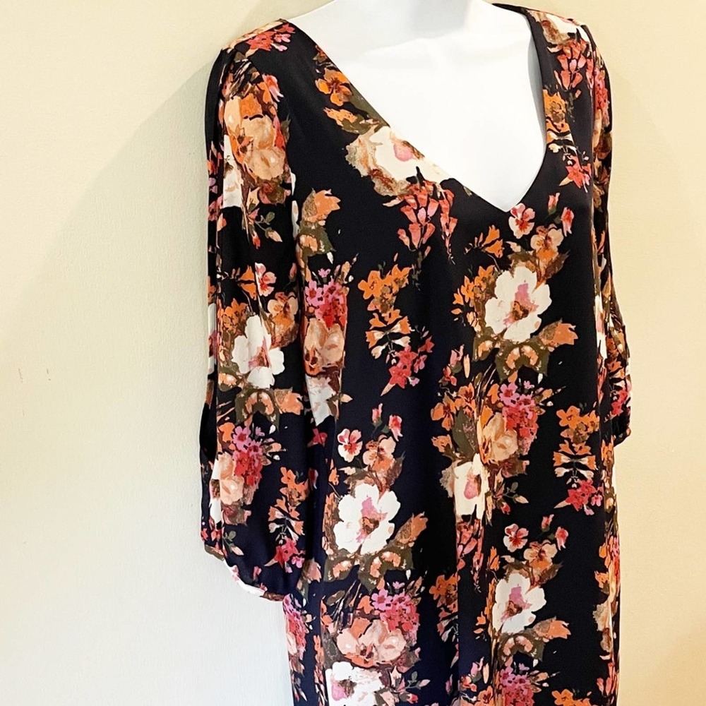 Lulus Shifting Dears Navy Floral Print Dress S - Picture 3 of 14
